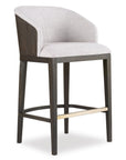 Curata - Upholstered Bar Stool - Dark Brown / Beige