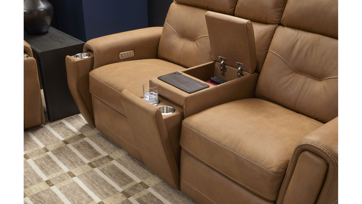 Felix - Power Reclining Loveseat With Console, Power Headrest, Lumbar, Heat &amp; Massage
