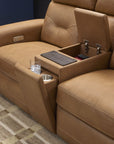 Felix - Power Reclining Loveseat With Console, Power Headrest, Lumbar, Heat & Massage