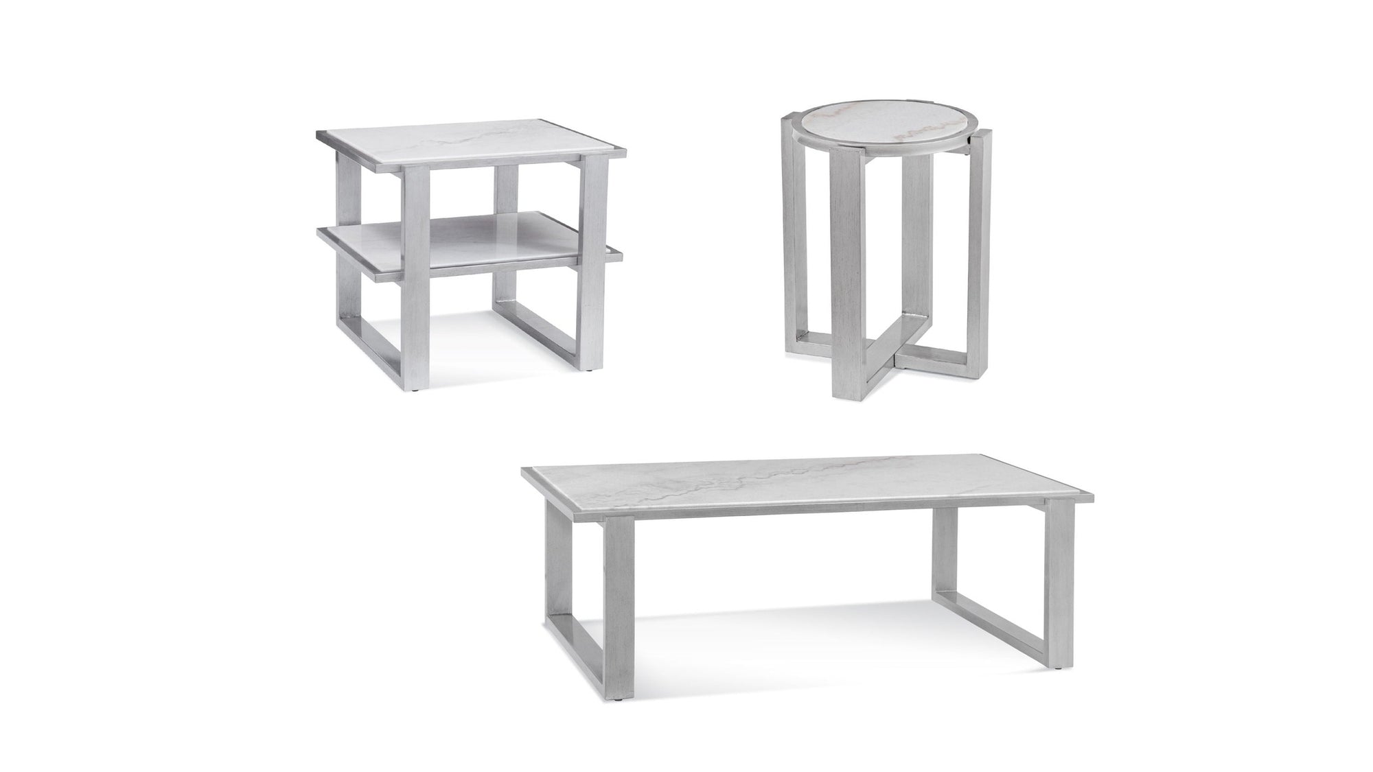 Hessle - Rectangle End Table - Silver