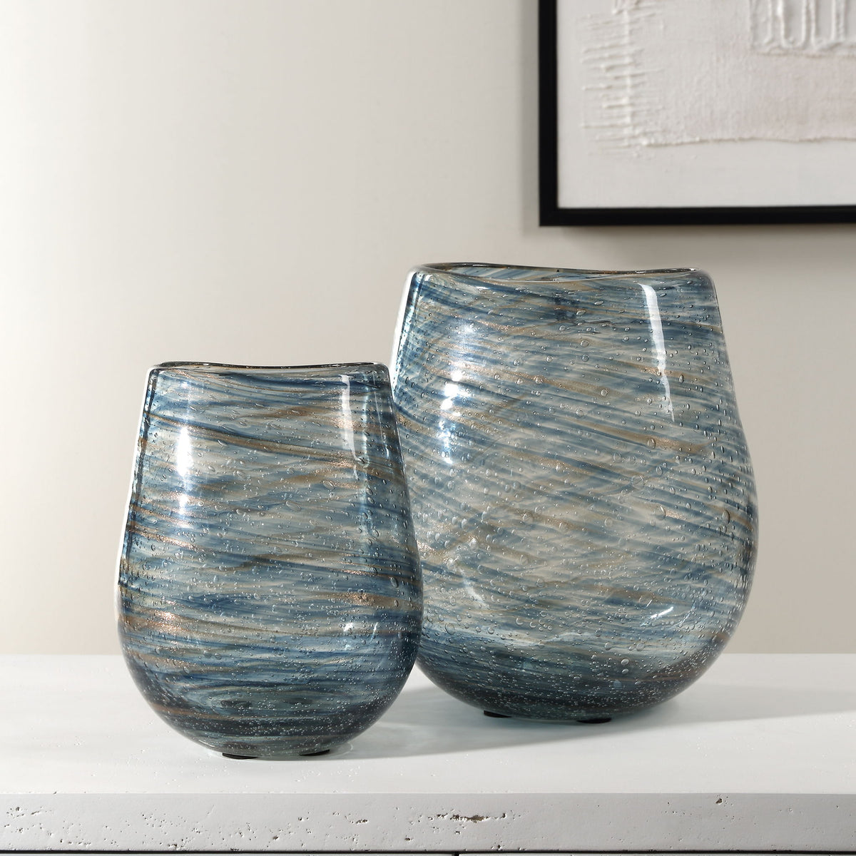 Aurora - Swirl Glass Vases Set of 2