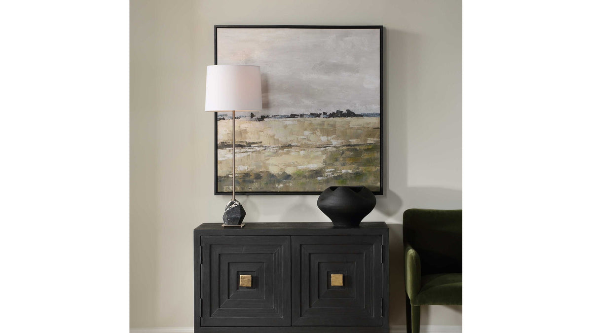 Fragment - Hand Painted Landscape Art - Black / Brown / Gray / Green / White