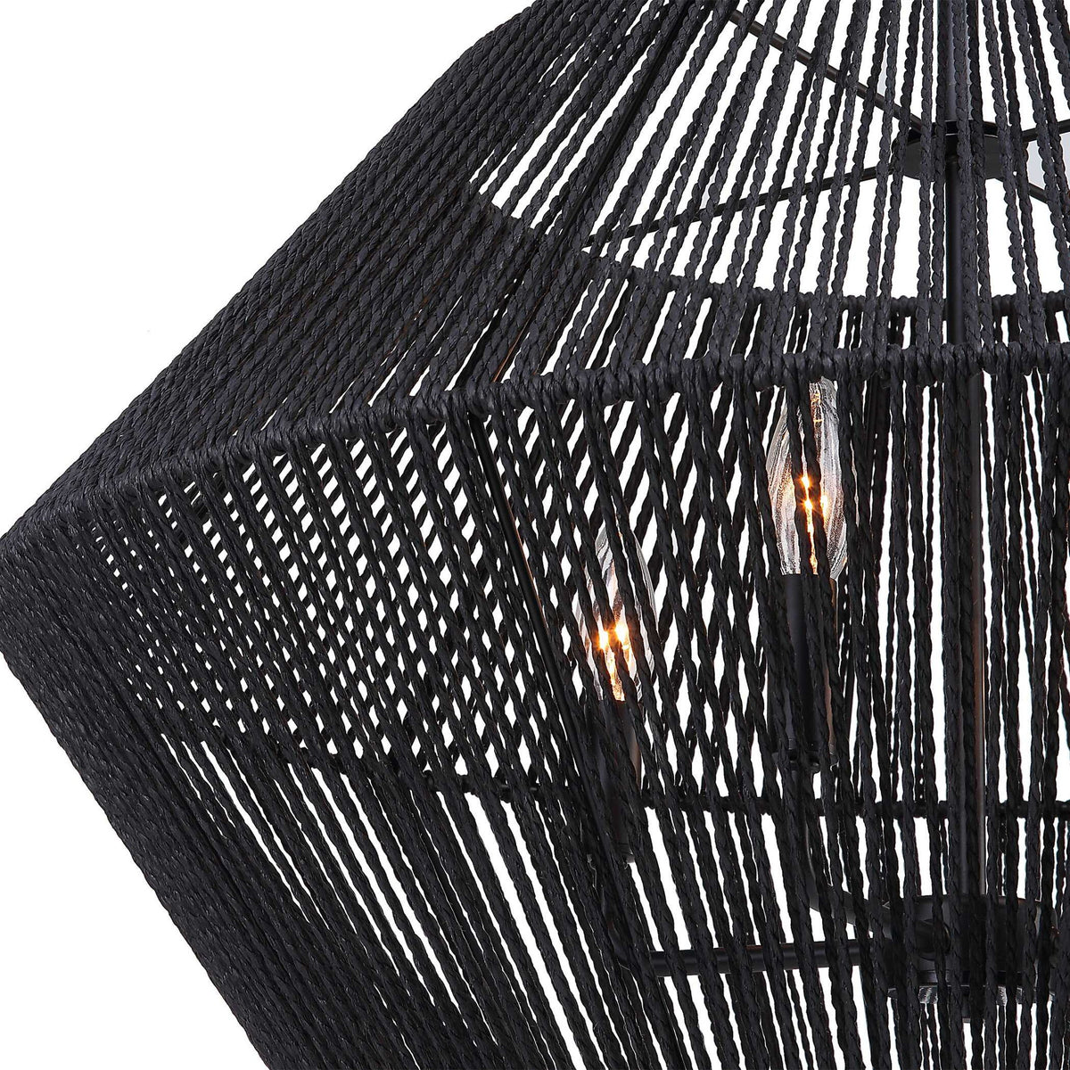 Suva - 4 Light Rope Pendant - Black