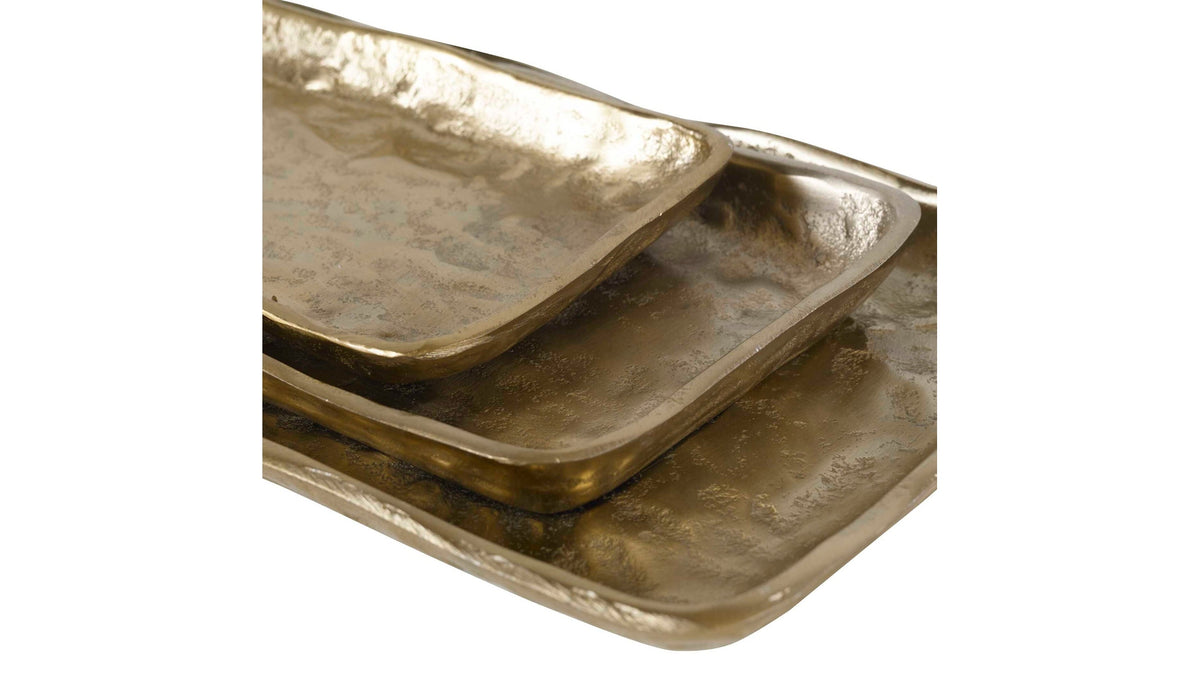 Artisan - Trays (Set of 3) - Antique Gold