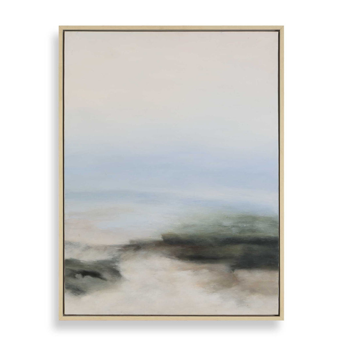 Crossing Paths - Coastal Landscape Painting - Black / Blue / Gray / White