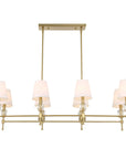 Arques - 8 Light Linear Chandelier - White / Gold