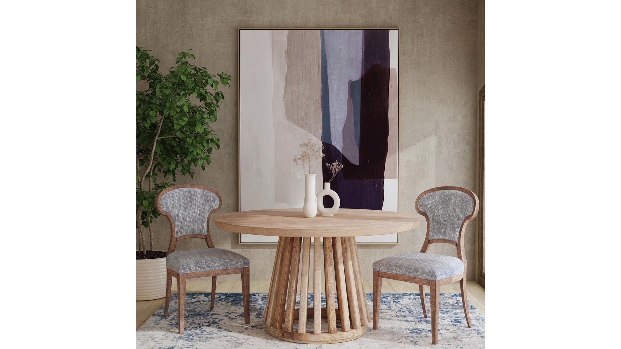 Salone Canvas Art - Beige / Blue