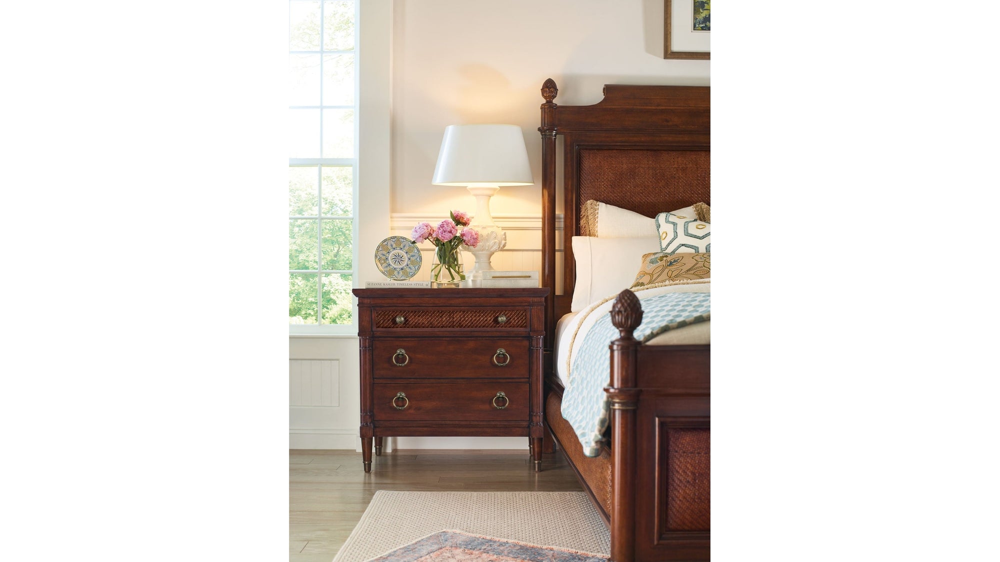 Charleston - Three-Drawer Metal Nightstand - Dark Brown