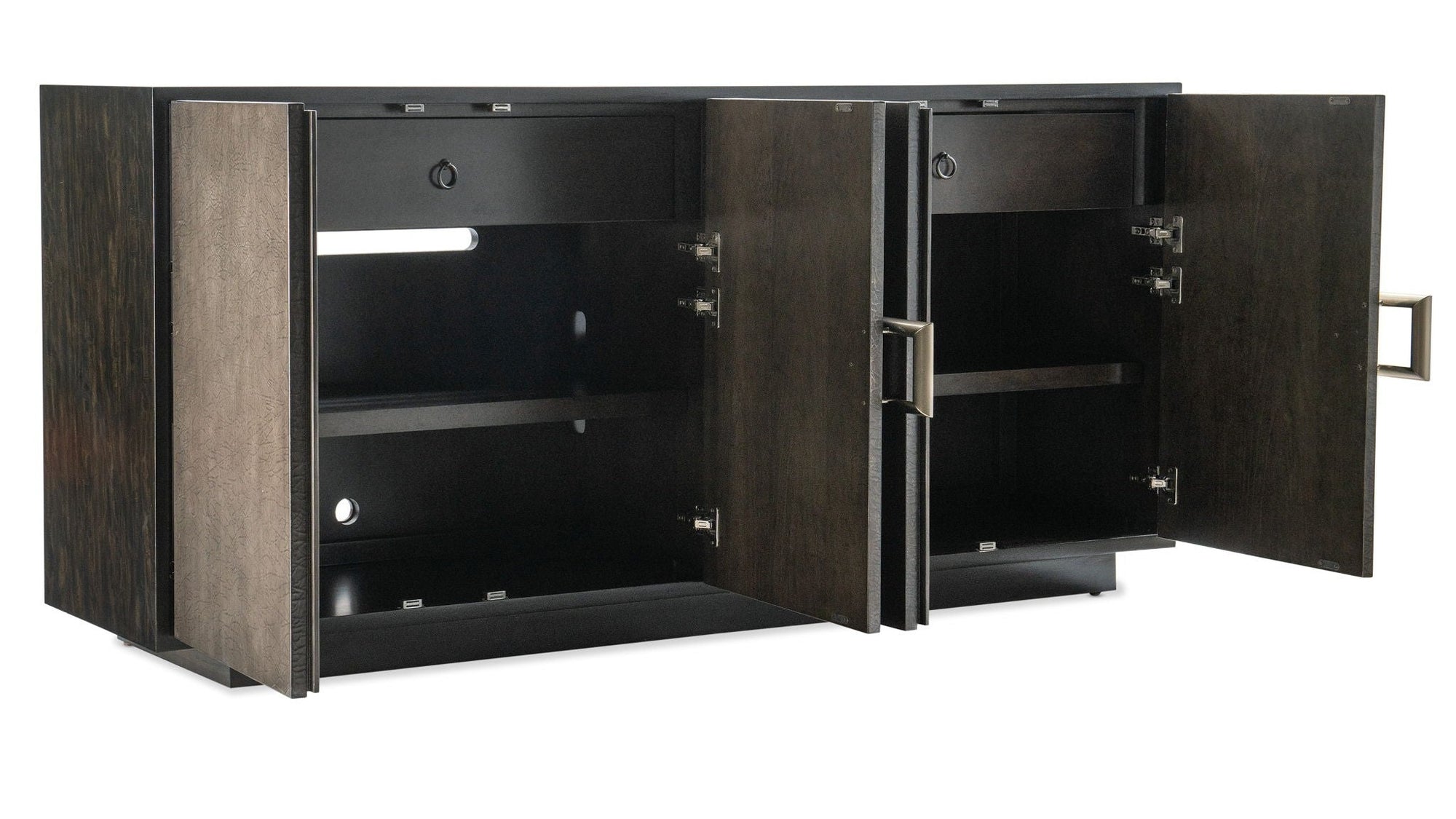 Melange - Asher Four Door Entertainment Credenza - Dark Brown