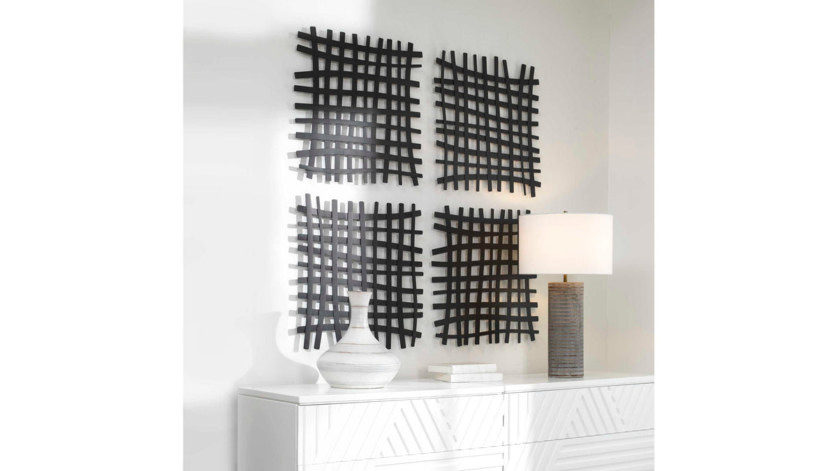 Gridlines - Iron Wall Decor - Black