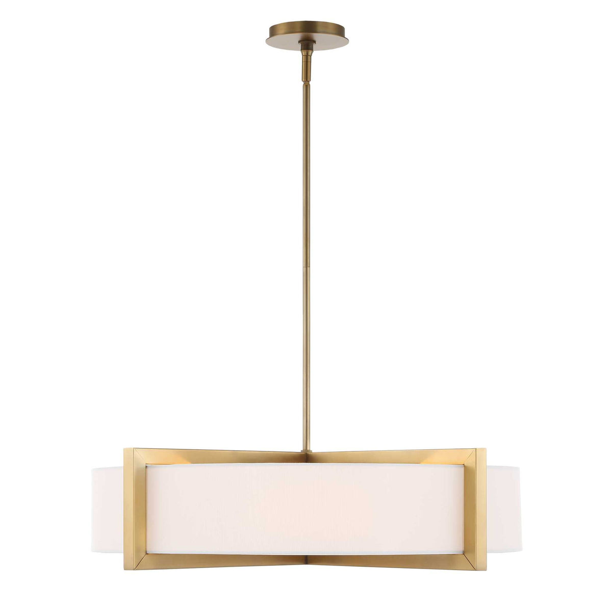 Cresson - 4 Light Drum Pendant - White / Gold