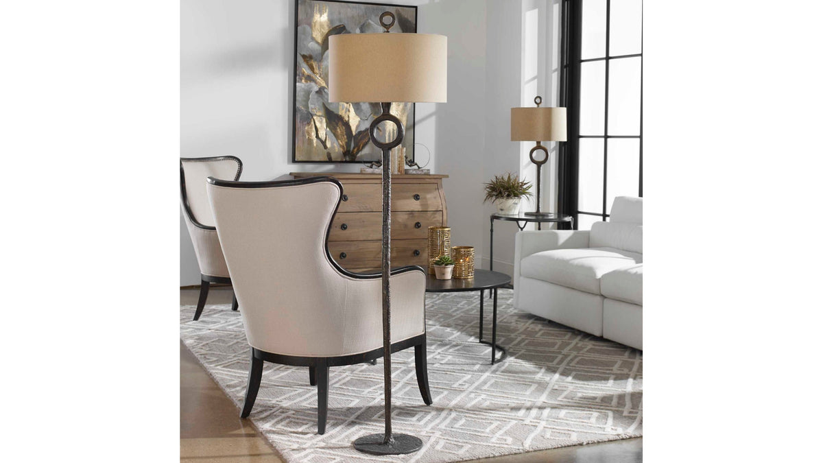 Ferro - Cast Iron Floor Lamp - Dark Brown