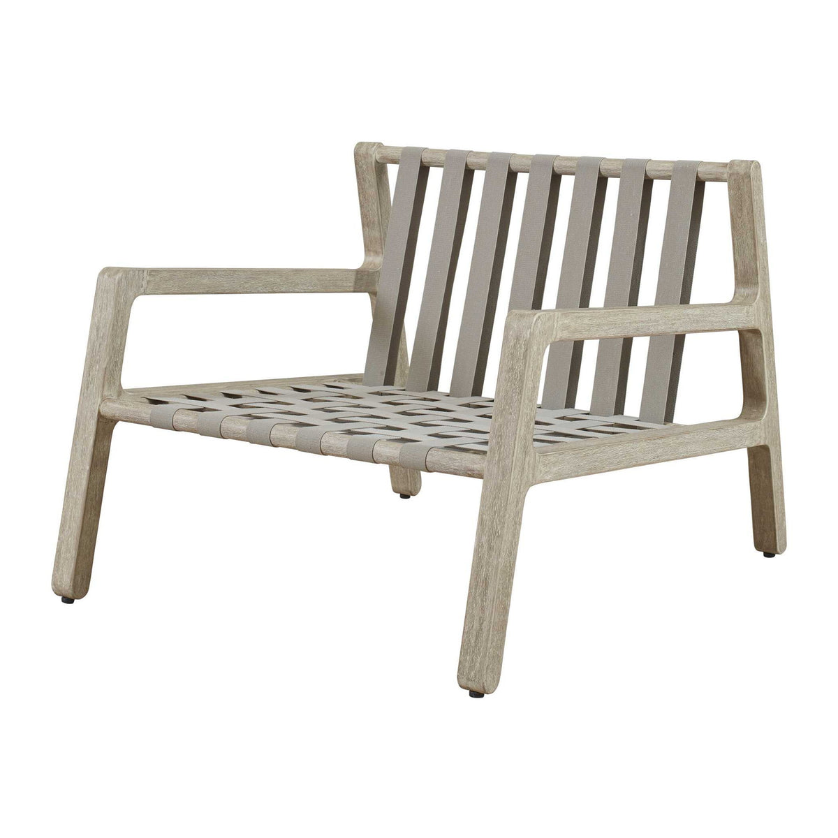 Strapped - Outdoor Lounge Chair - Light Brown / Light Gray