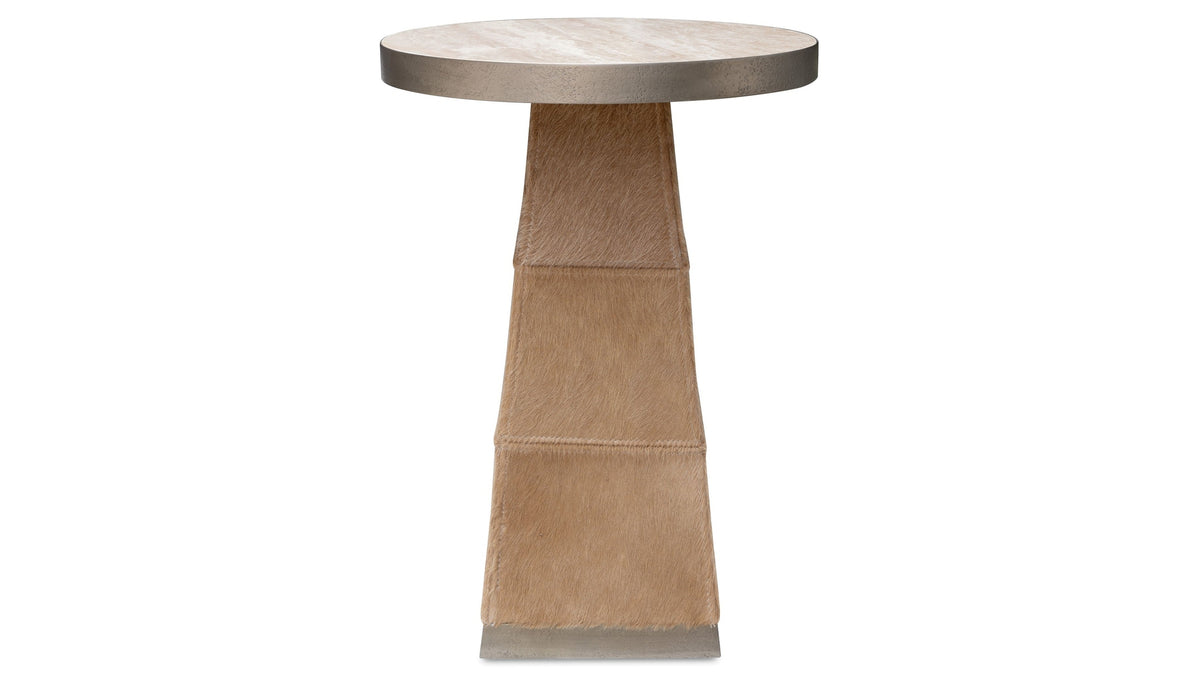 Melange - Vaquero Spot Table - Light Brown / Beige / Silver
