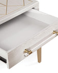Perrine - Rectangle End Table - White / Gold