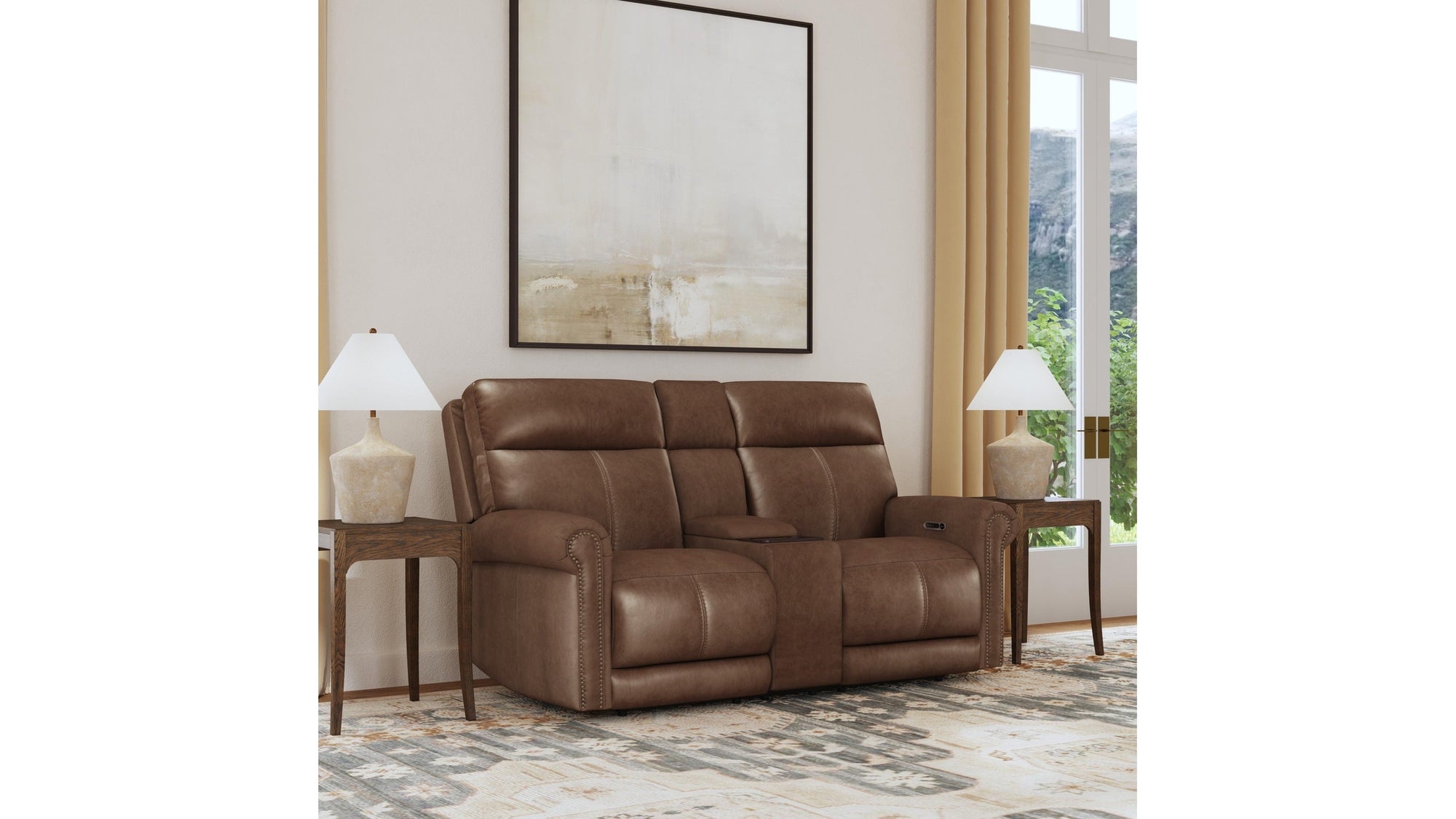 Alexander - Power Reclining Loveseat With Console, Power Headrest &amp; Lumbar