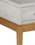 Perrine - Rectangle End Table - Silver / Gold