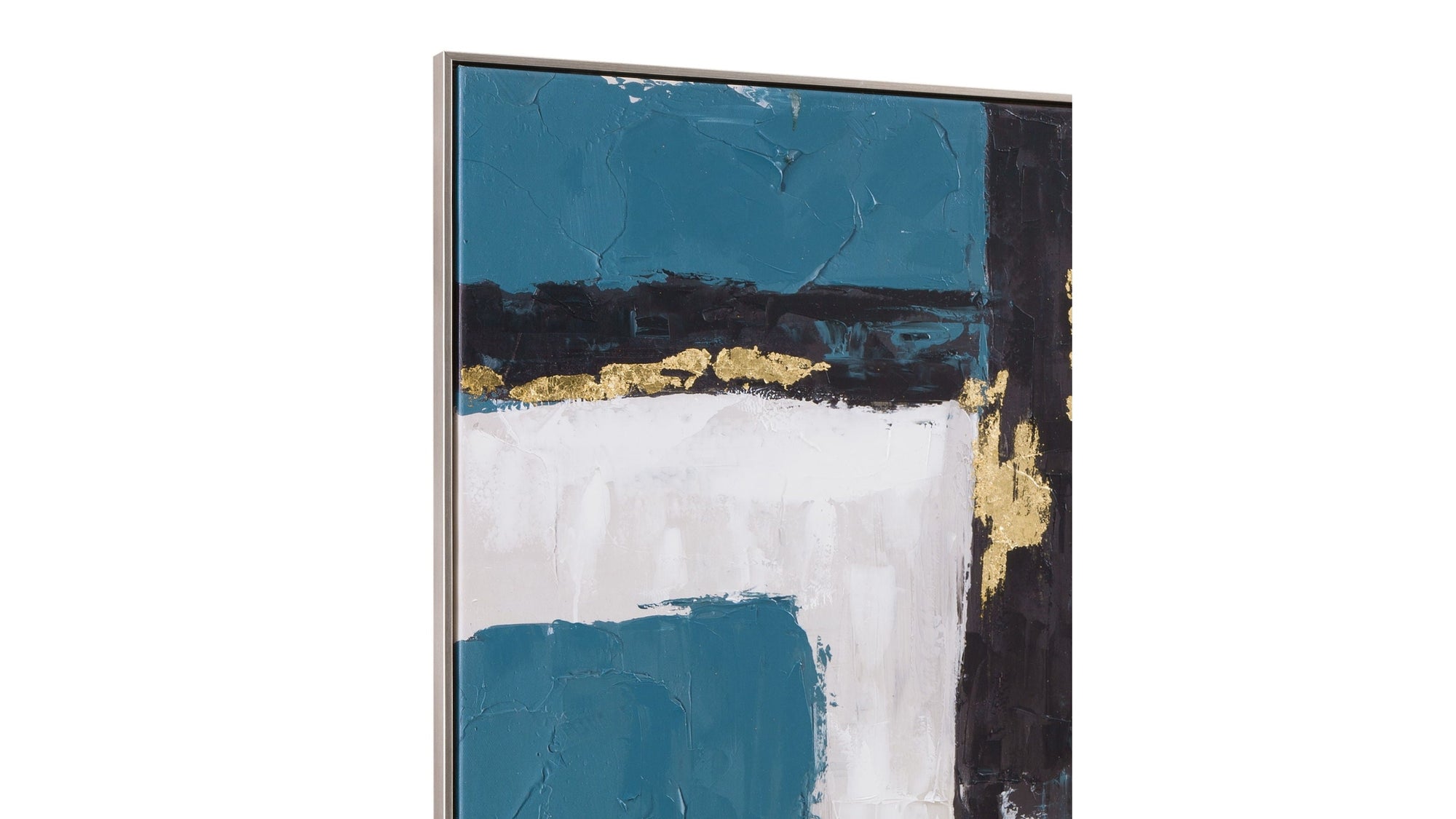 Around About Framed Canvas - Blue / White