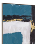 Around About Framed Canvas - Blue / White