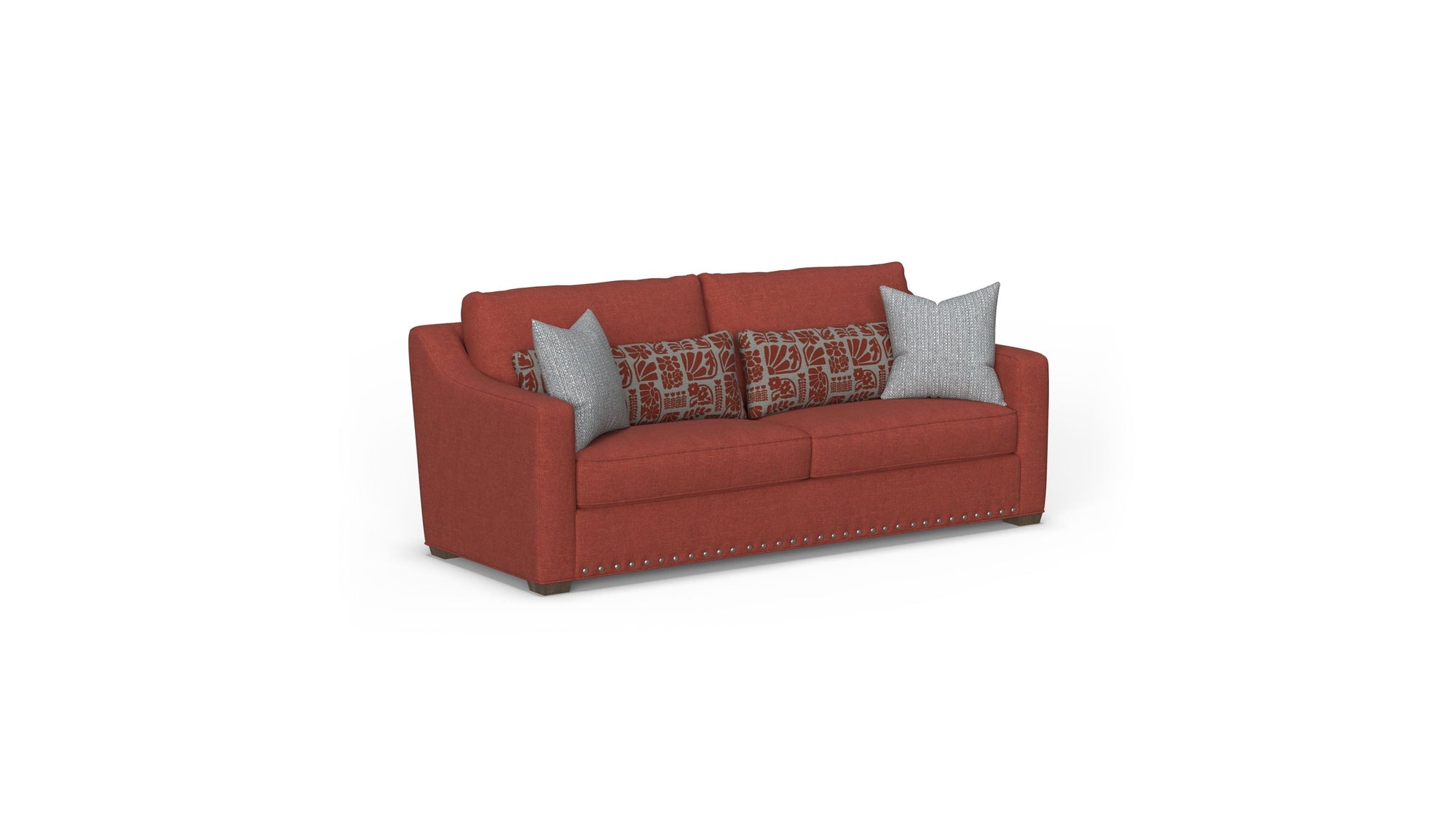 Milo - Fabric Two-Cushion Sofa With Nailhead Trim