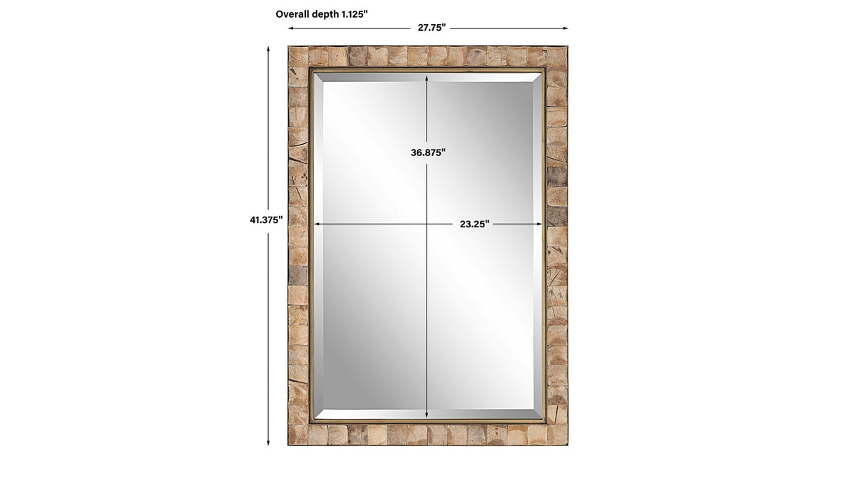 Cocos - Coconut Shell Mirror - Light Brown