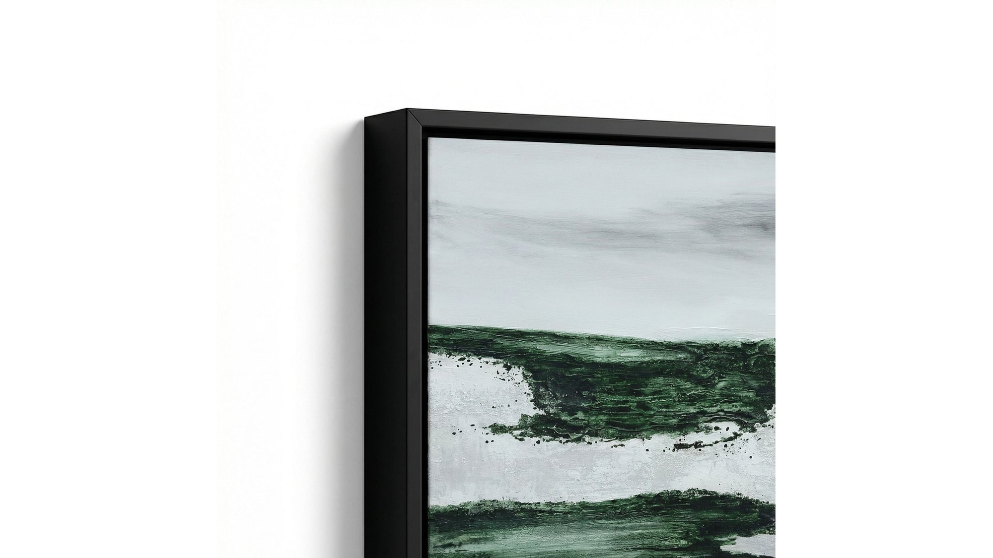 Emerald Horizon Framed Canvas - Green