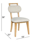 Ryder - Dining Chair - Chestnut Elm / Ant Brass / Tauple Boucle