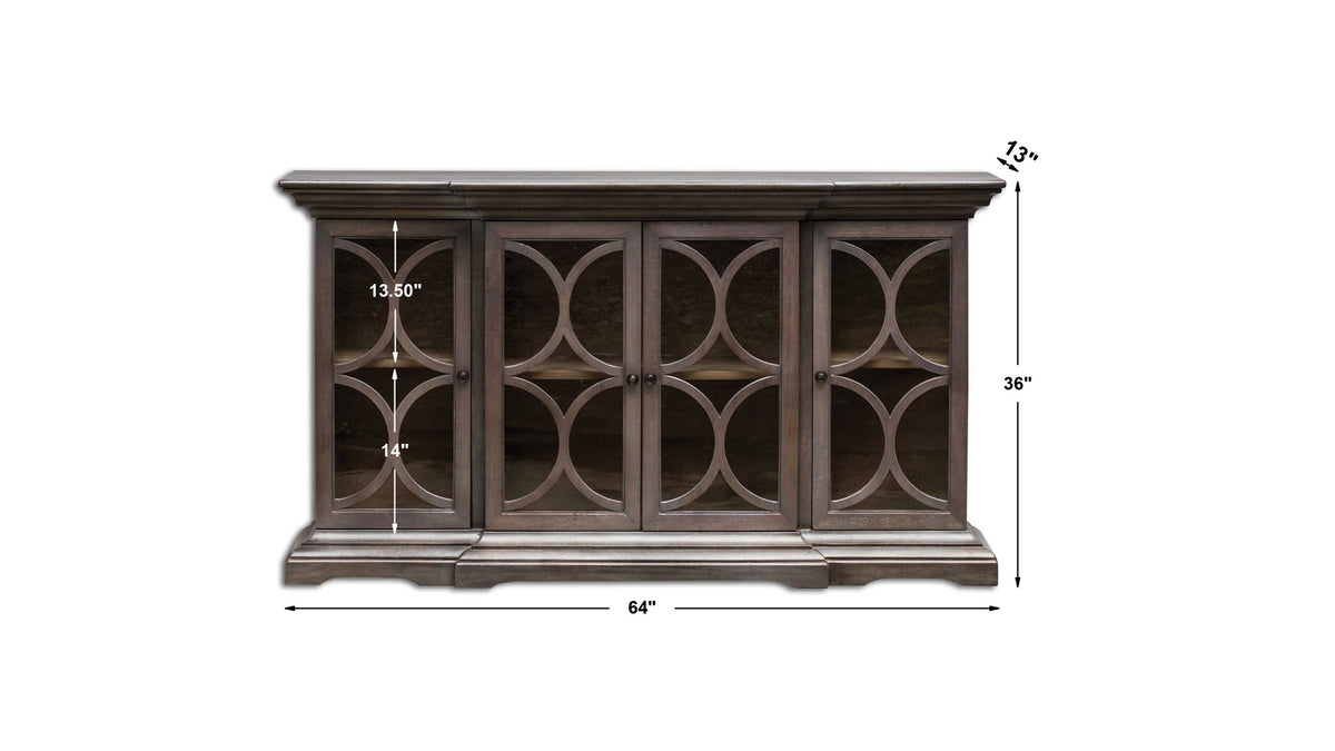 Belino - Wooden 4 Door Chest - Dark Brown