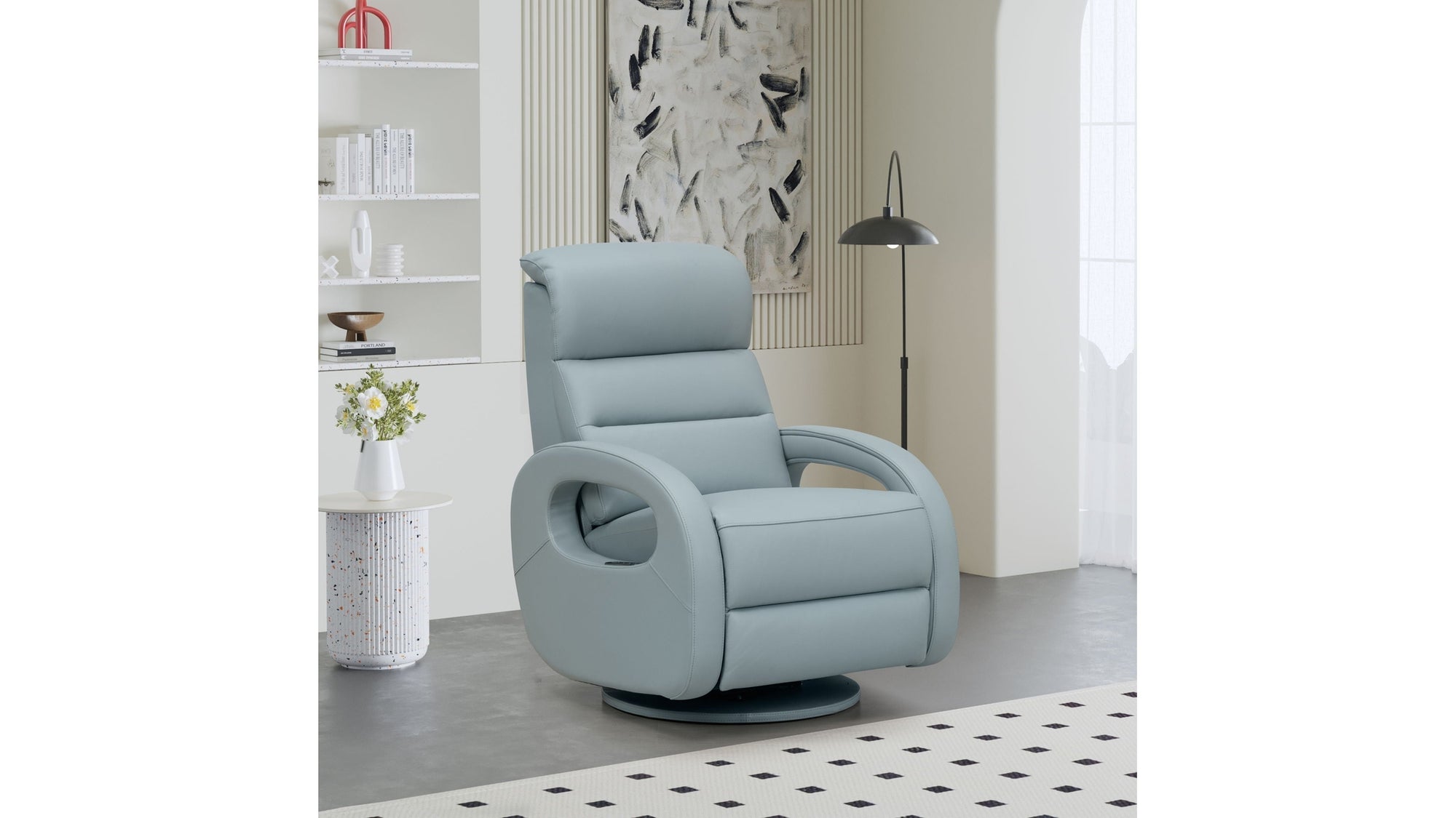 Gunter - 3P Recliner Swivel Glider - Troy-Robin Blue