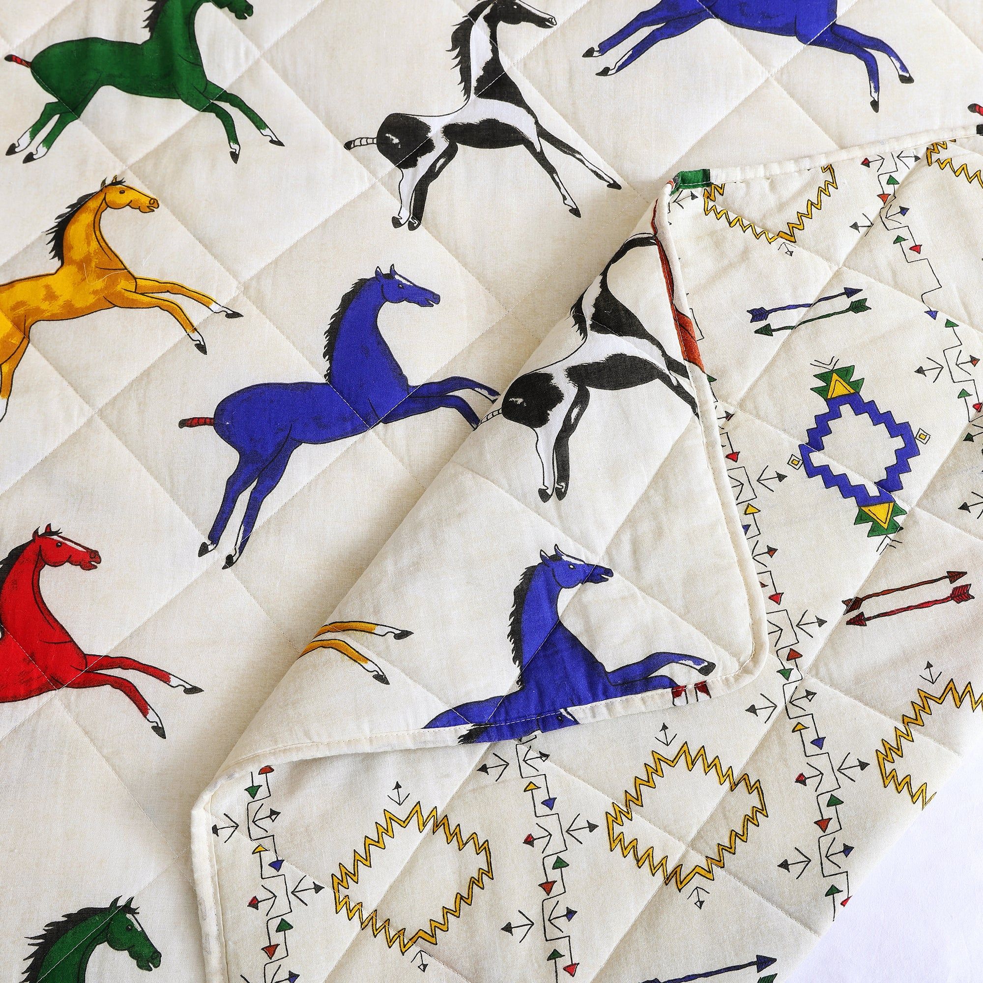 Wild Horses - Twin Reversible Quilt Set (Set of 2) - Multi Color