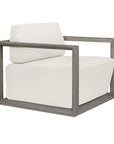 Remsen - Outdoor Lounge Chair - Dark Gray / White