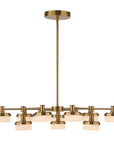 Wedge - 12 Light LED Brass Chandelier - White / Gold