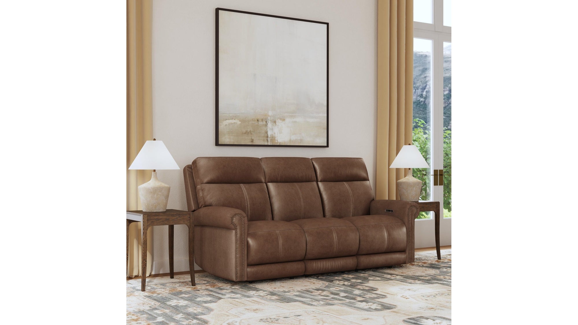 Alexander - Power Reclining Sofa With Console, Power Headrest &amp; Lumbar