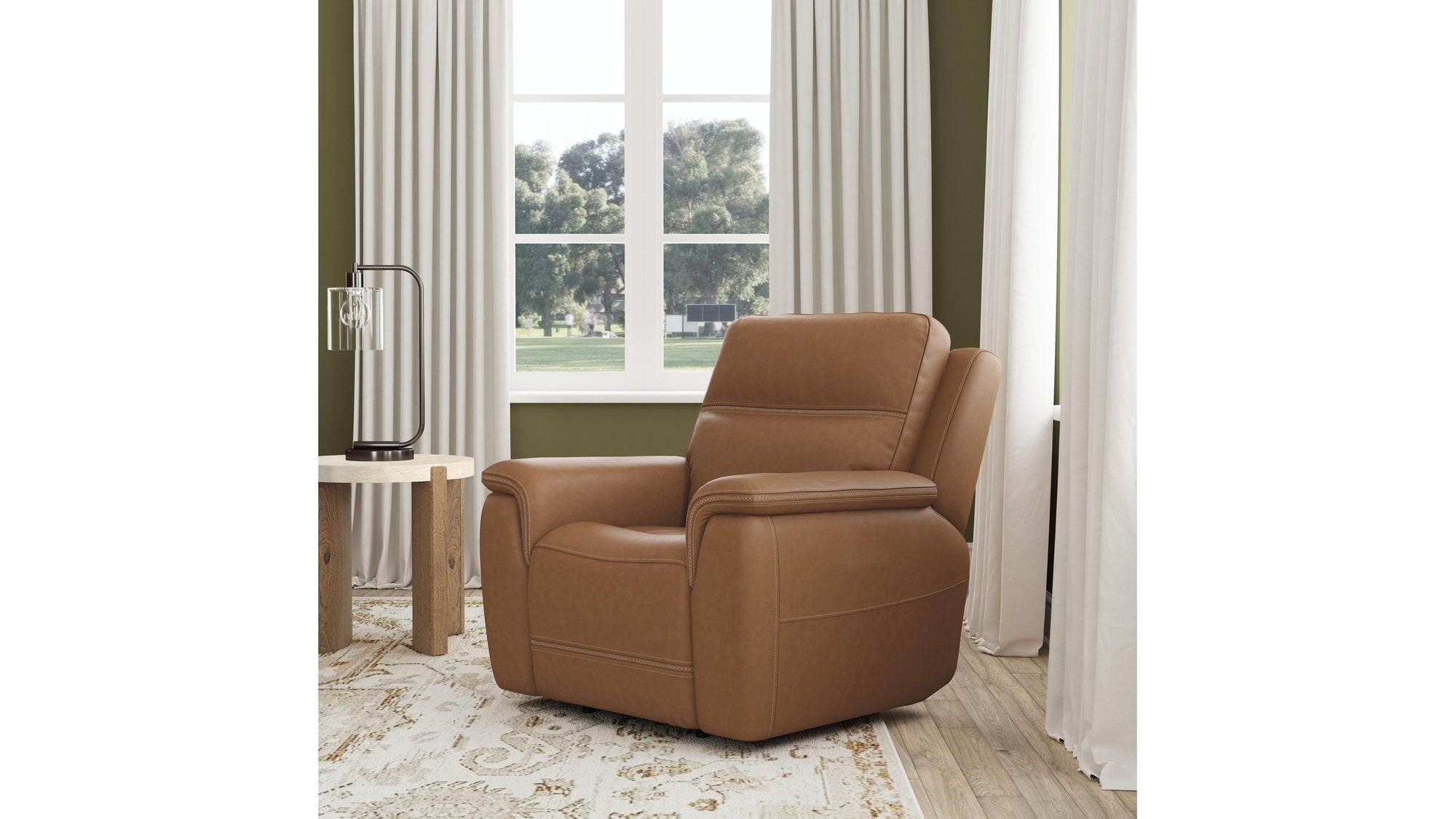 Sawyer - Swivel Glider With Power Headrest, Lumbar, Heat &amp; Massage