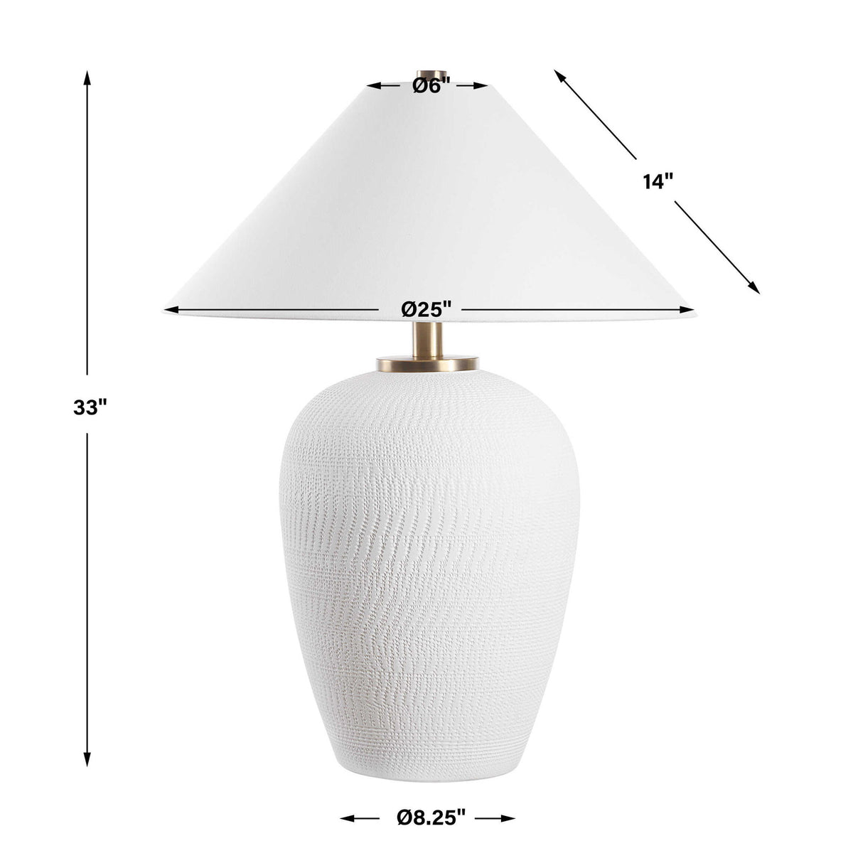 Merriton - Matt White Table Lamp - White