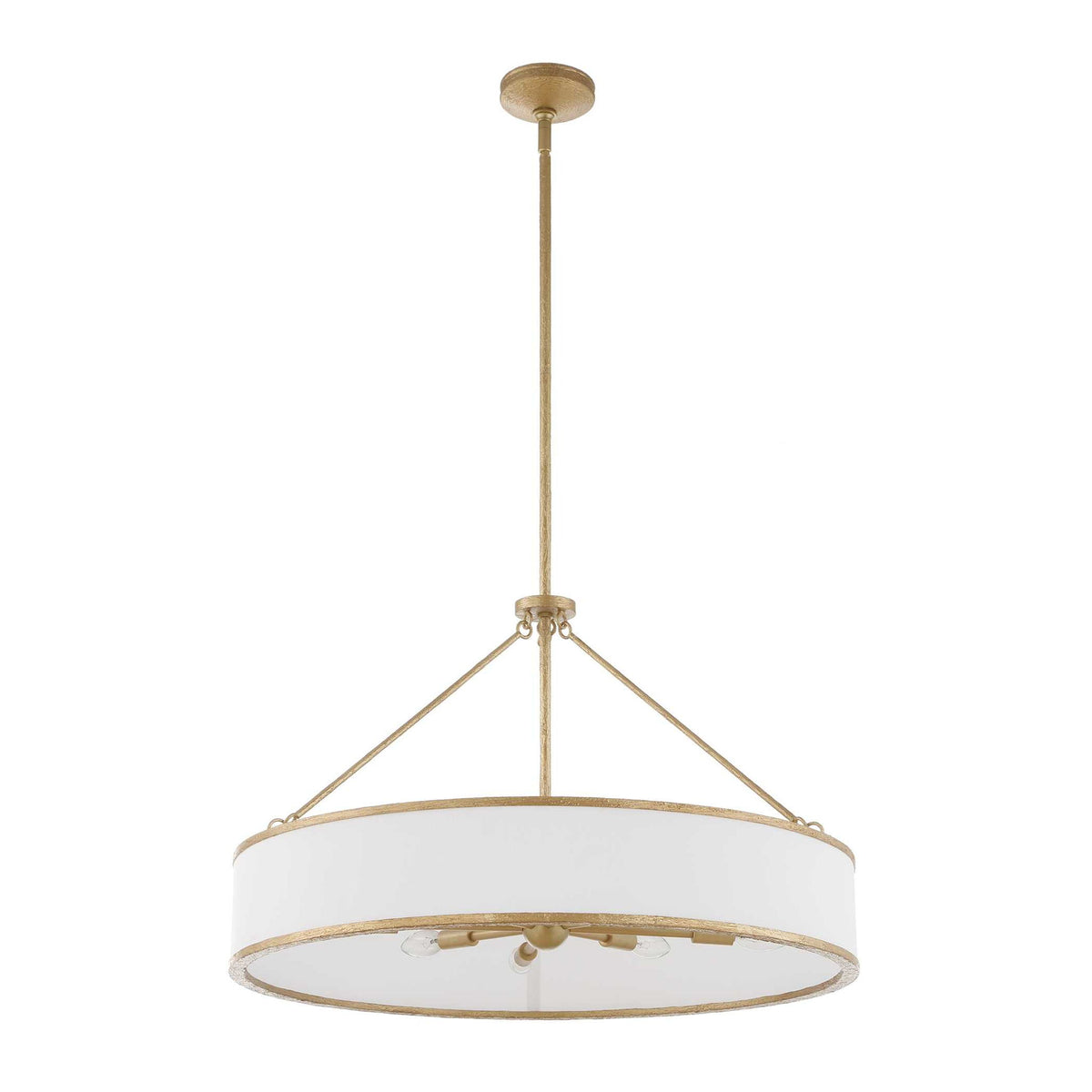 Algiers - 8 Light Drum Pendant - Gold / White