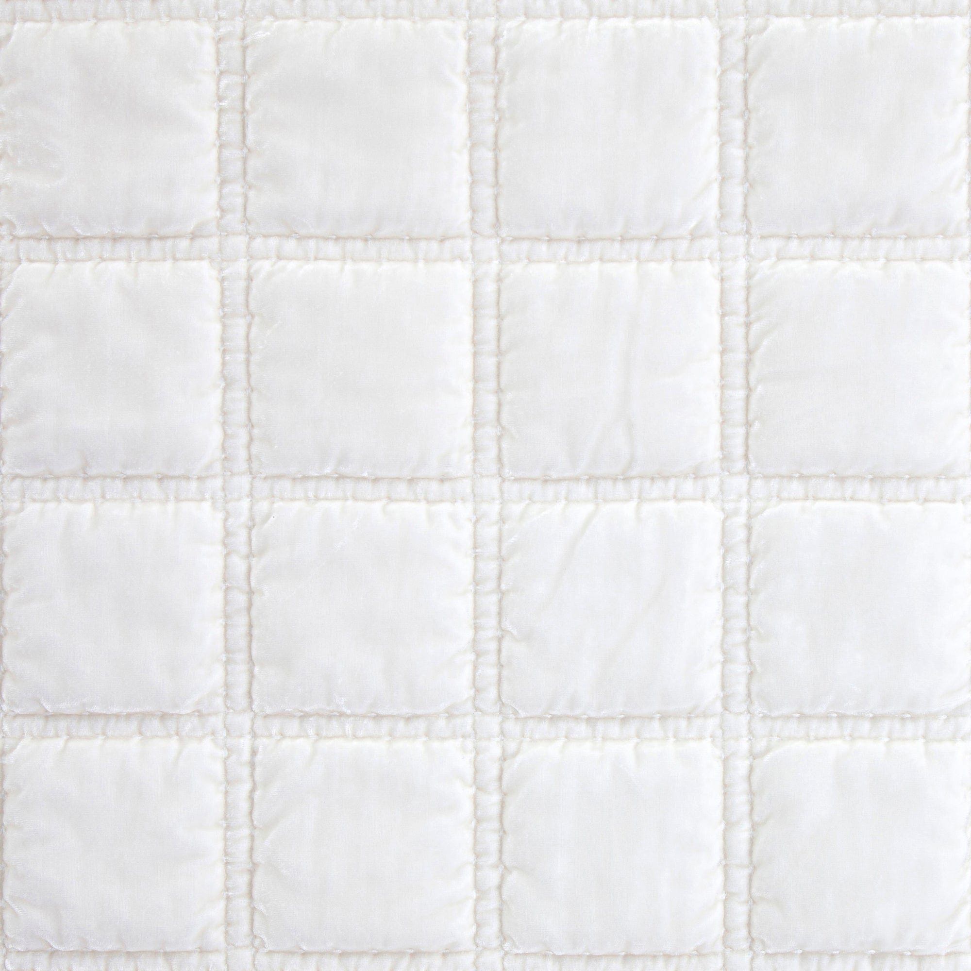 Stella - Faux Silk Velvet Double Box Stitch Throw - Stone