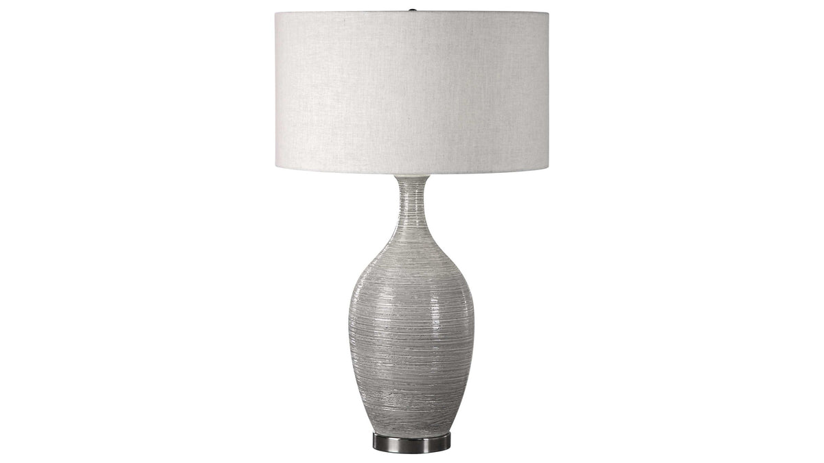 Dinah - Textured Table Lamp - Gray