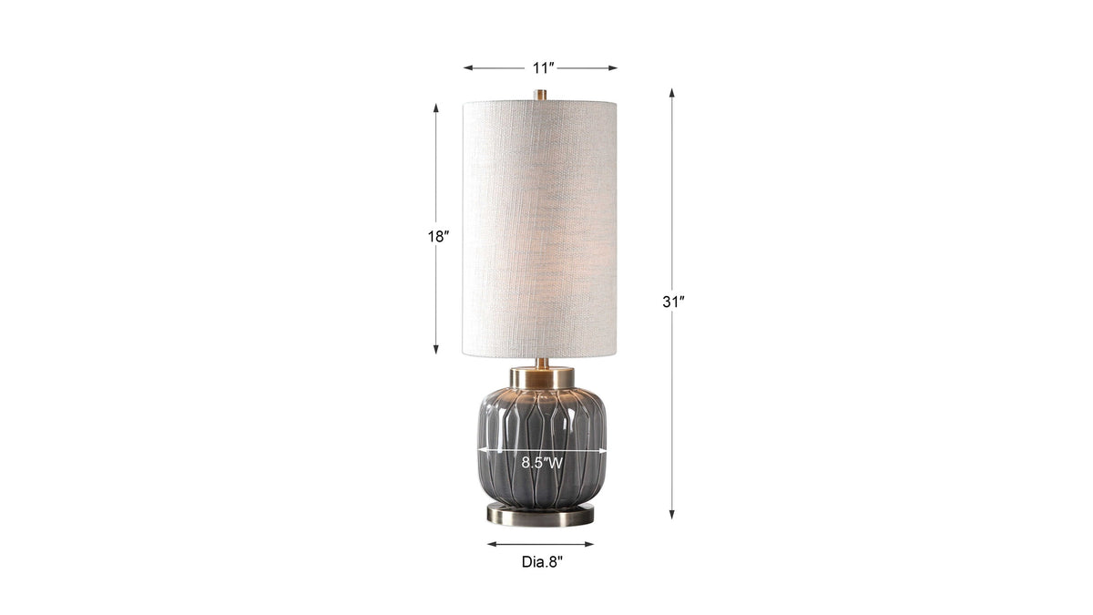 Zahlia - Ceramic Lamp - Aged Gray
