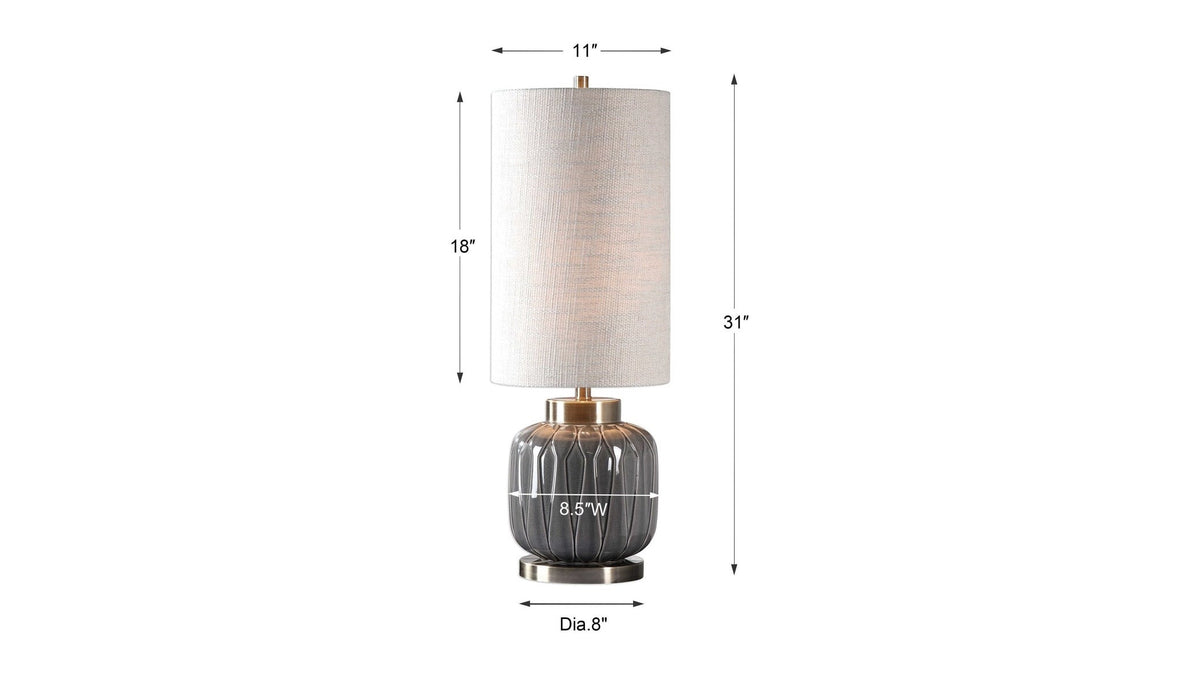 Zahlia - Ceramic Lamp - Aged Gray