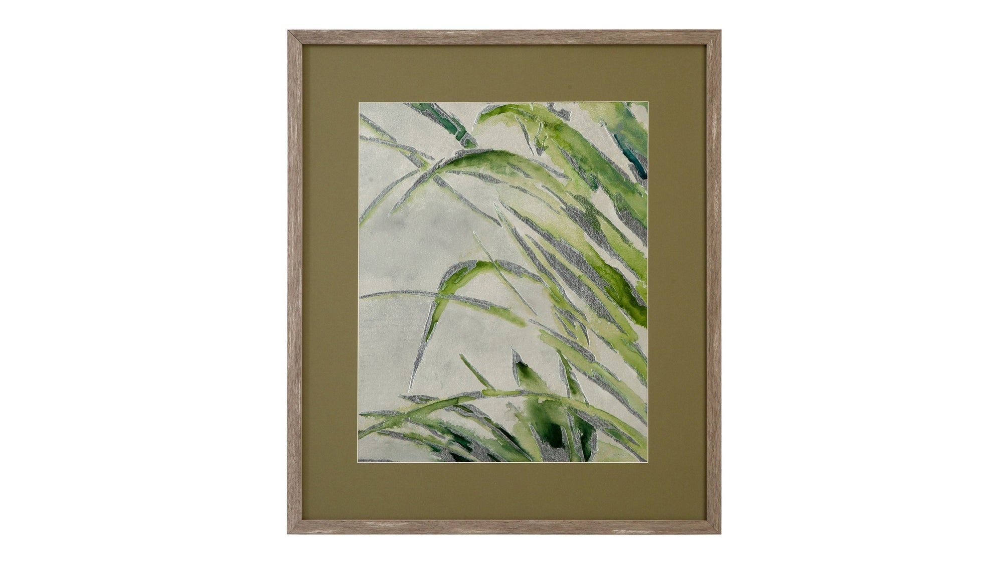Green Palm II Framed Print - Green / Light Brown