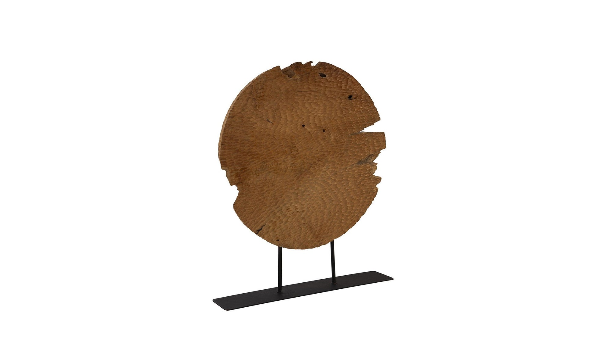 Teak Sculpture Set Set of 2 - Dark Brown