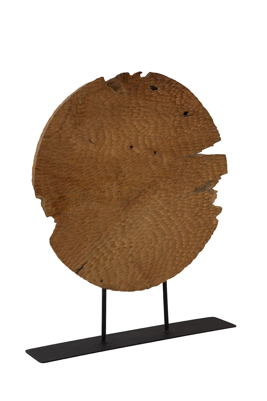 Teak Sculpture Set (Set of 2) - Dark Brown