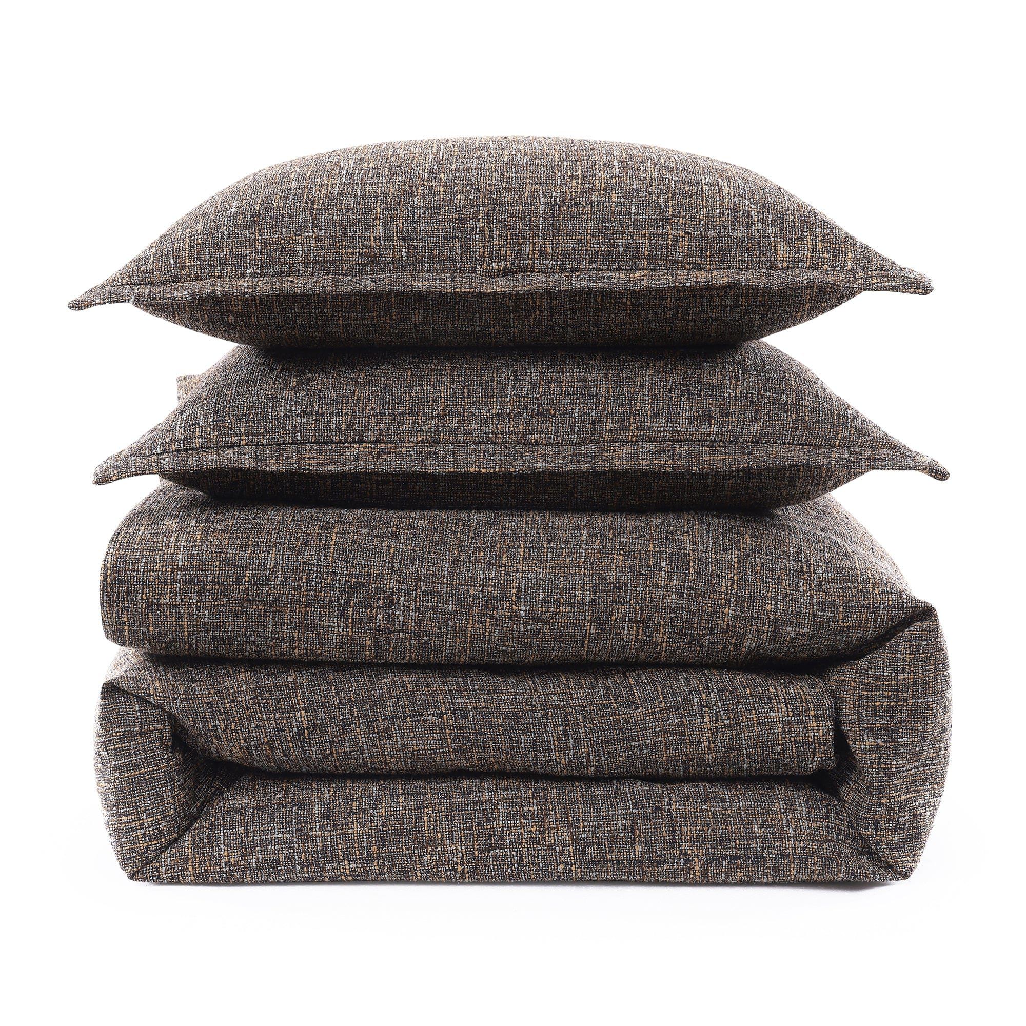 Tweed - King Duvet Cover Set (Set of 3) - Brown