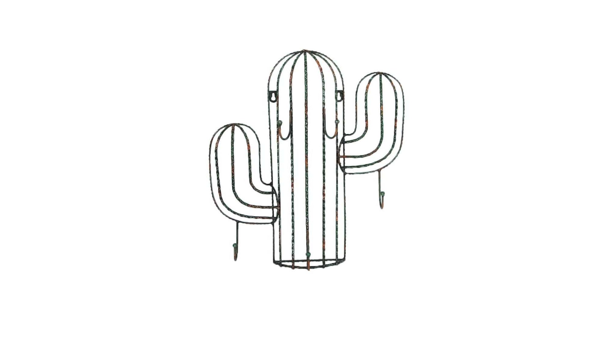 Décor - 5" x 19" x 17" Saguaro Cactus Wall Hook Décor 4 Per Carton - Dark Green