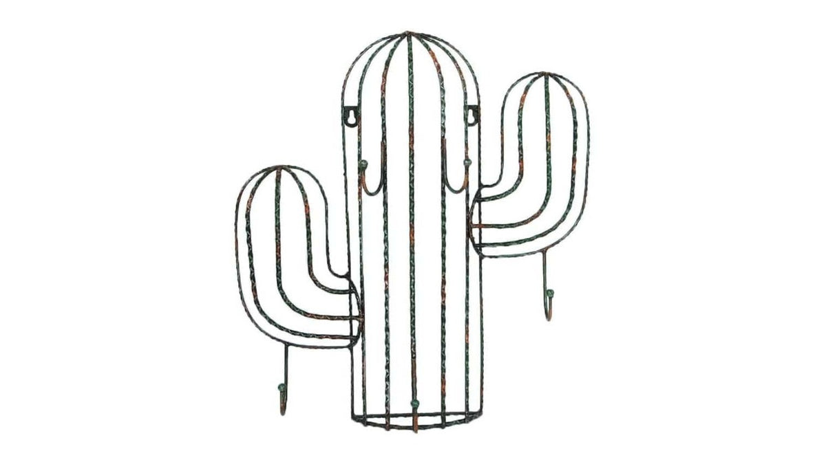 Décor - 5" x 19" x 17" Saguaro Cactus Wall Hook Décor 4 Per Carton - Dark Green