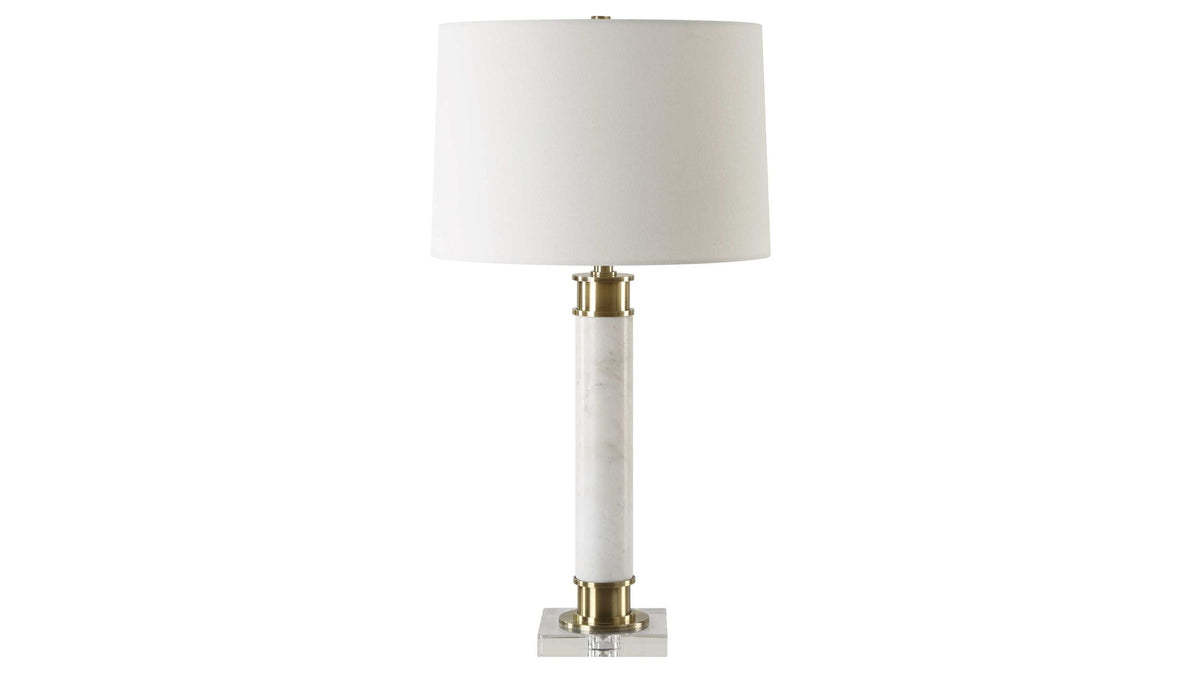 Plinth - White Marble Table Lamp