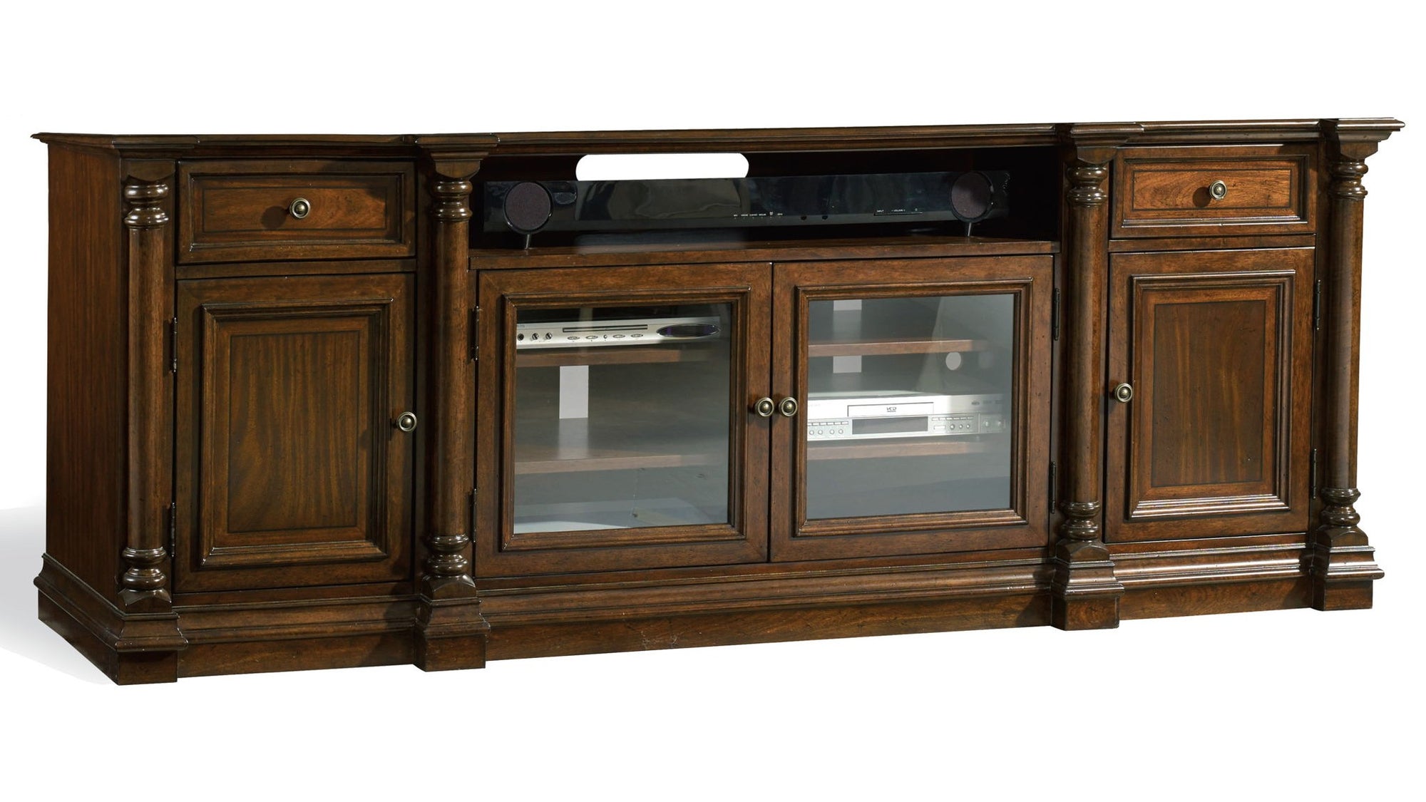 Leesburg - Entertainment Console - Dark Brown