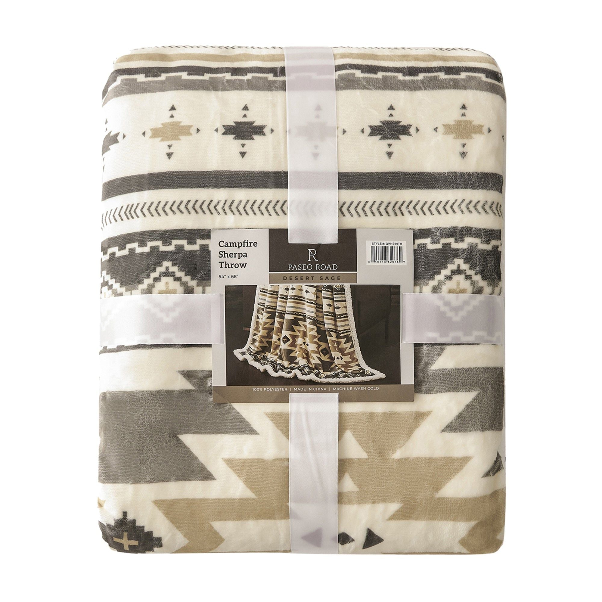 Campfire - Desert Sage Campfire Sherpa Throw 6 Per Carton - Multi Color