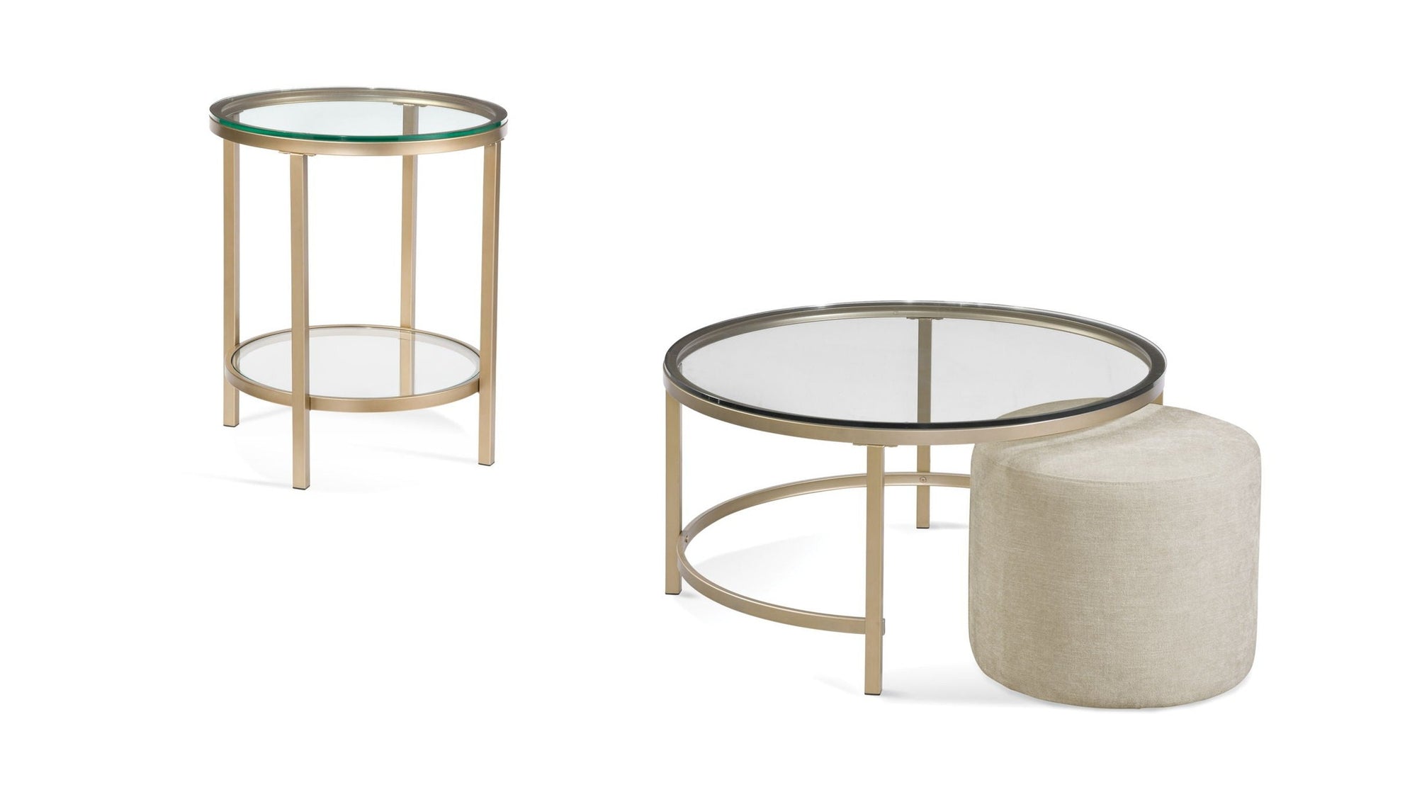 Anderson - Round Ottoman - Beige